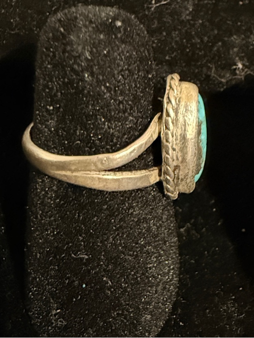 Vintage Navajo Sterling Silver Turquoise Ring Size 4.75 - Picture 5 of 6